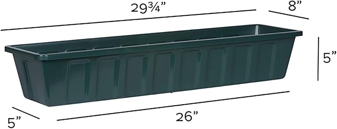 Root & Vessel Poly-Pro Plastic Flower Box Planter, Hunter Green - Image 3