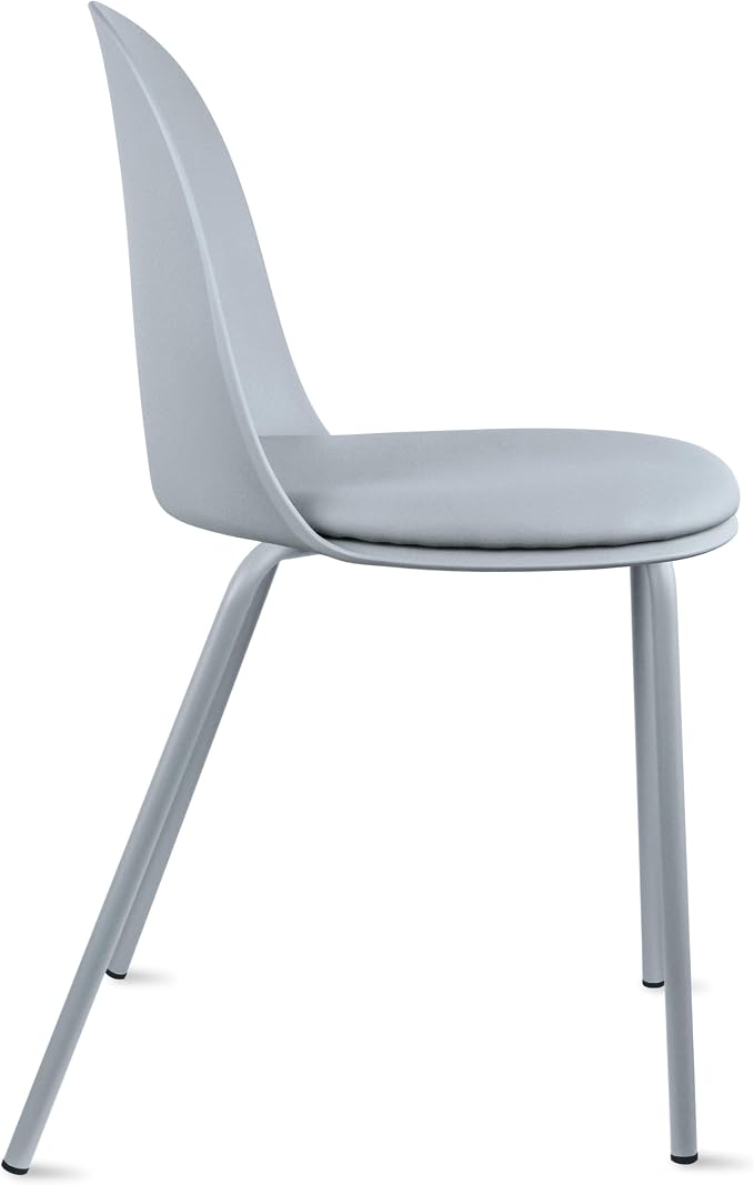 2xhome Set of 2 Modern Stackable Armless Dining Chairs, Plastic Shell Seat - Image 9