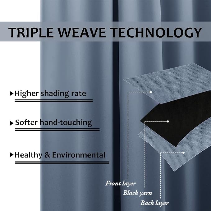 NICETOWN Outdoor Curtains for Patio W100 x L84 inch 2 Pieces, Sun Blocking - Image 5