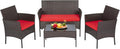 FDW Patio Furniture Set PE Rattan Patio Set Wicker Outdoor Furniture Bistro Set by FDW