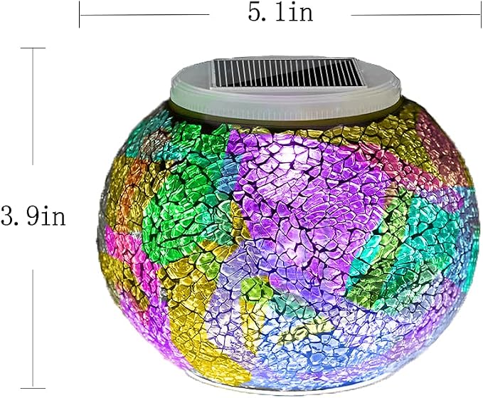 Aukora Color Changing Solar Powered Glass Ball Garden Lights, Solar Lantern - Image 4