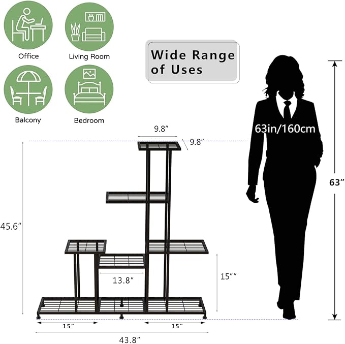Twhep Heavy Duty Metal Plant Stand, 5 Tiers Multifunctional Plant Stand - Image 5