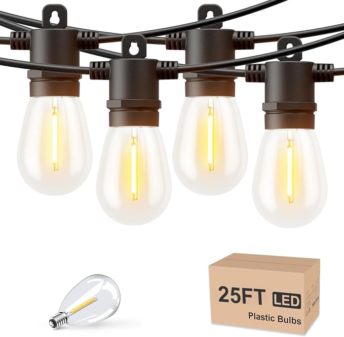 Svater Outdoor String Lights LED 25 FT, Patio Lights by Svater