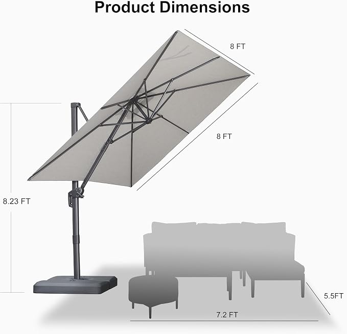 PURPLE LEAF 8 FT Outdoor Umbrella - Image 9