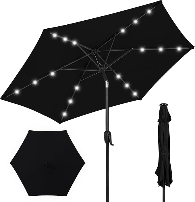 Best Choice Products 7.5ft Outdoor Solar Market Table Patio Umbrella by BestChoiceProducts