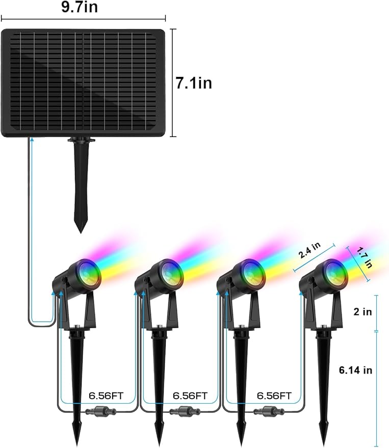 ZYAN Solar Landscape Spotlights Outdoor, Auto On/Off & IP65 Waterproof - Image 8