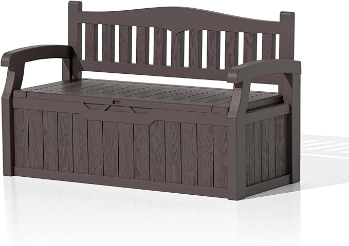 Patiowell 75 Gallon Plastic Storage Bench, Water-Resistant Deck Box - Image 8