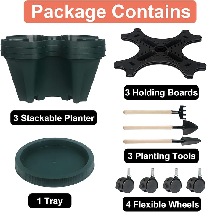 DUNCHATY Stackable Planter, Vertical Garden Planter - Image 8