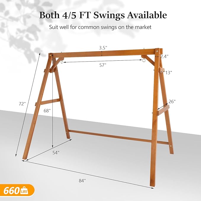 VINGLI 5 FT Outdoor Porch Swing - Image 6