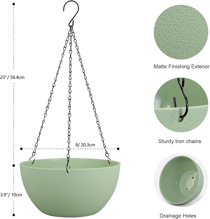 8 inch Small Hanging Planters Plant Pots - Image 2