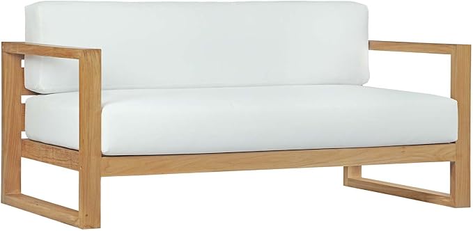 Modway Upland Teak Wood Outdoor Patio Sofa - Image 4