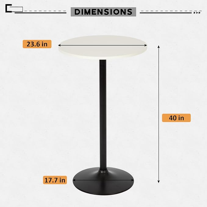 FDW Pub Table 40 Inch Height Cocktail Table Round Bistro Bar Table - Image 7