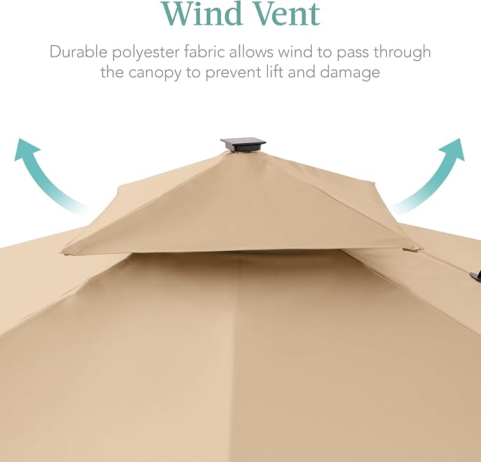 Best Choice Products 10x10ft Cantilever Patio Umbrella w/Base Included - Image 6