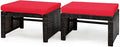 Tangkula 2 Pieces Patio Rattan Ottomans, All Weather Outdoor Footstool Footrest by TANGKULA