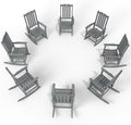 Oversized Rocking Chair Set of 8, Outdoor Rocking Chair by THOEOE