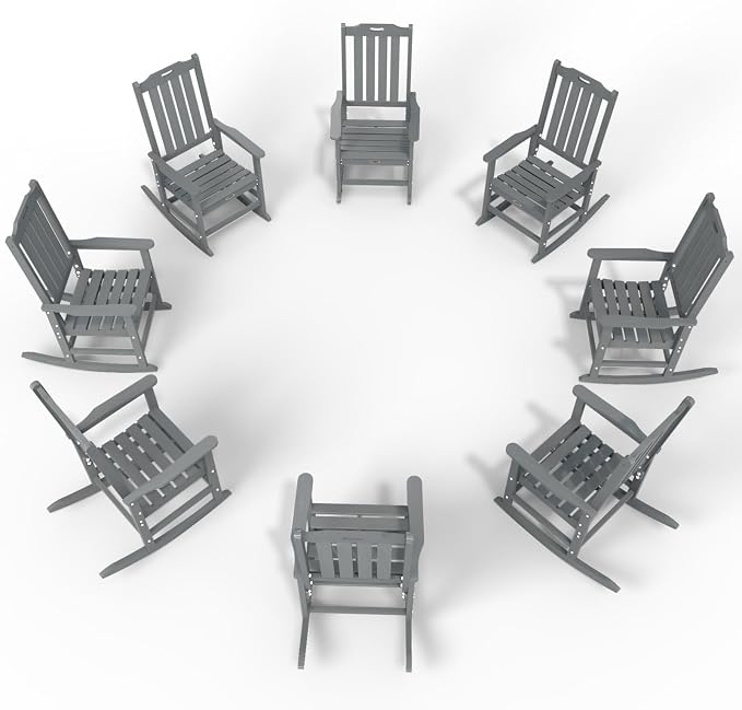Oversized Rocking Chair Set of 8, Outdoor Rocking Chair by THOEOE