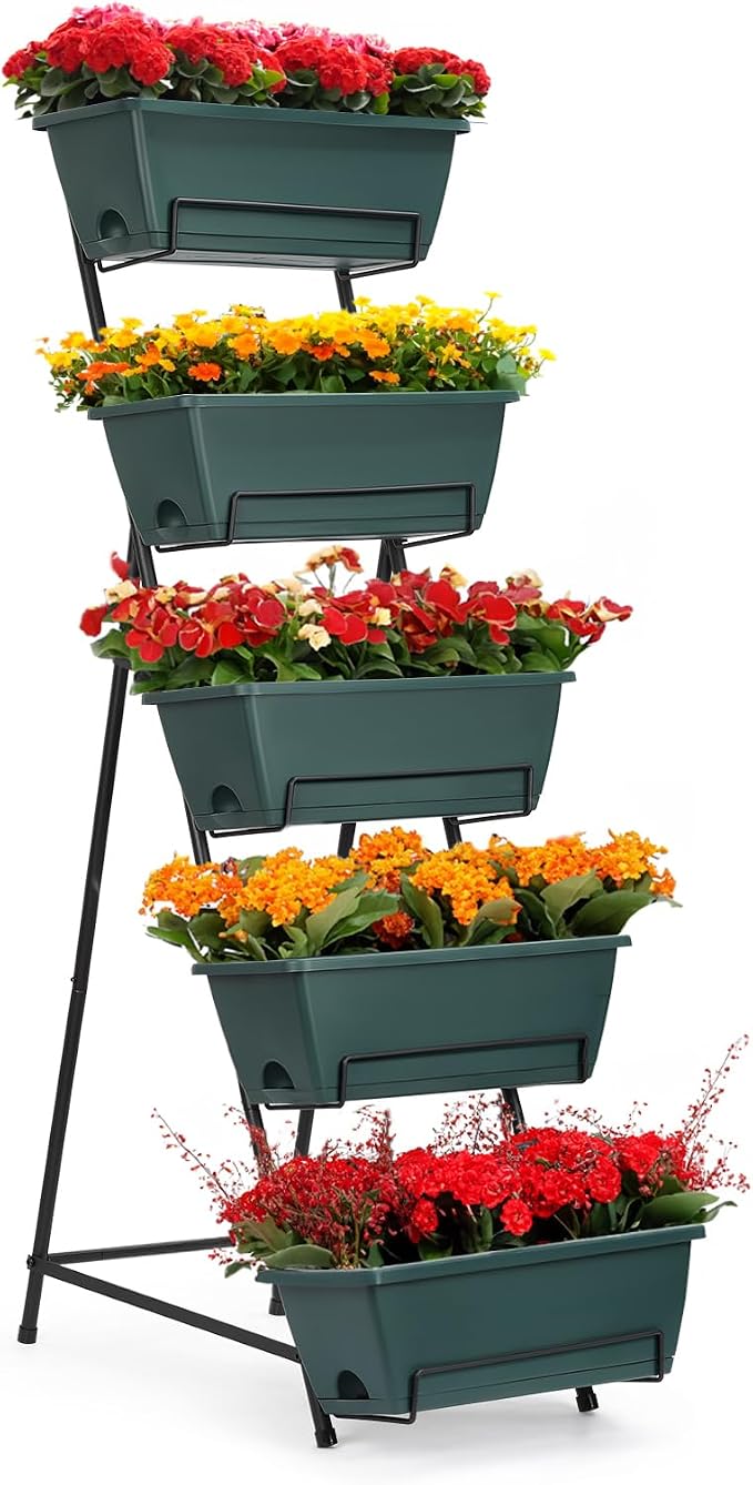 YBING Vertical Raised Garden Bed 5 Tier Herb Garden Planter 48.2 Inches Tall by YBING