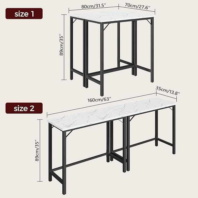 Narrow Bar Table, 63-Inch Pub Table - Image 3