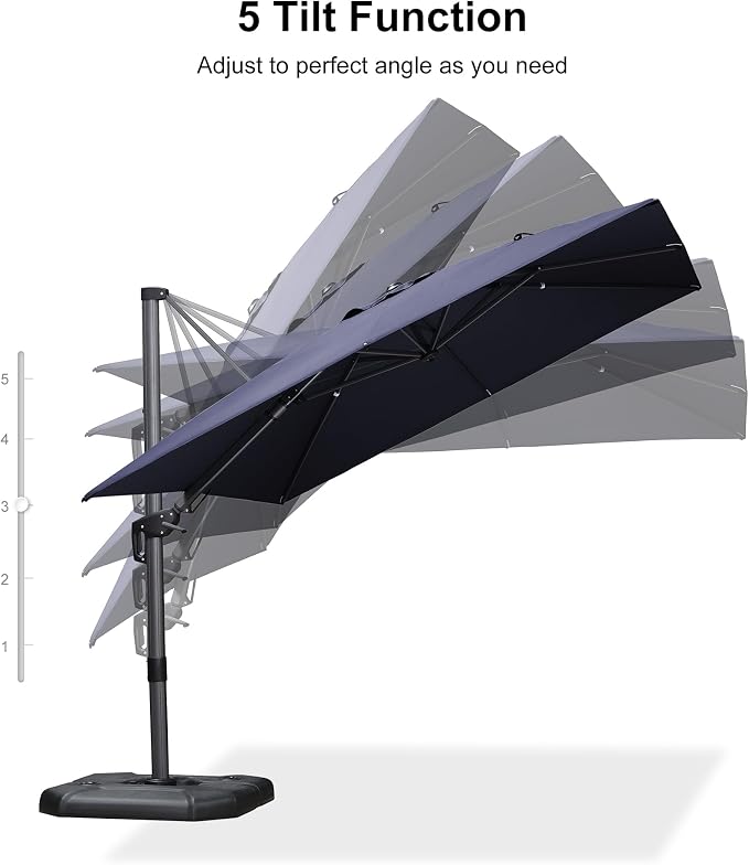 PURPLE LEAF 9' X 12' Right-left Tilt Patio Umbrella - Image 8