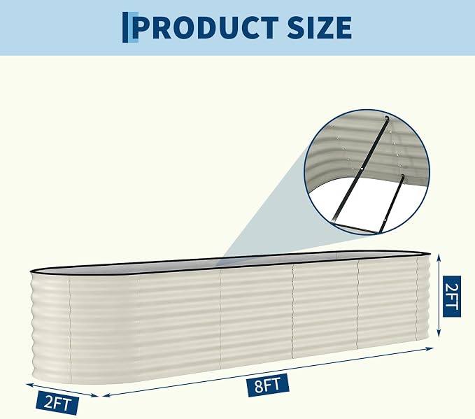 Garvee 2 Pack Galvanized Raised Garden Beds - Image 2