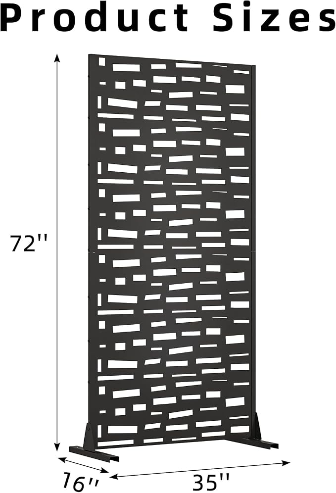 Casaphoria 72" H x 35" W Metal Outdoor Privacy Screen, Freestanding Decorative - Image 7