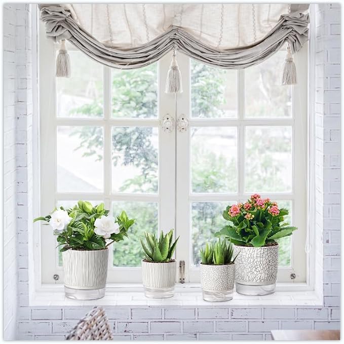 Self Watering Pots for Indoor Plants, 5 & 4 Inch Stylish Flower Pots - Image 6