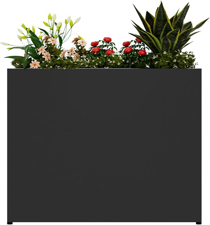 38" L x 10" W x 30" H Black Planter Box by Unknown