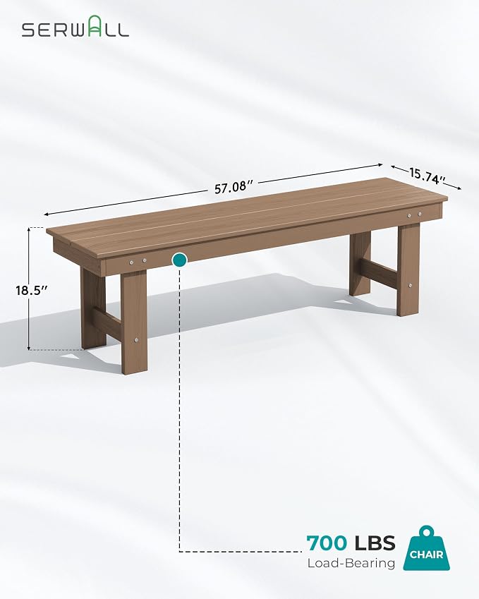 SERWALL Outdoor Dining Set for 6, HDPE Furniture - Image 5