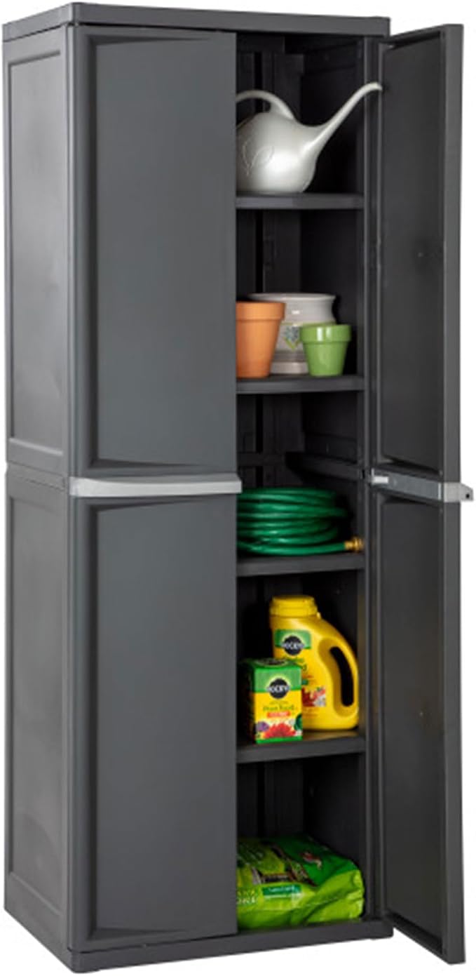 Sterilite 2-Pack 4 Shelf Cabinet, Lockable Utility Storage w/Adjustable Shelves - Image 7