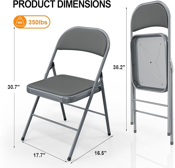 VINGLI 4 Pack Folding Chairs - Image 3
