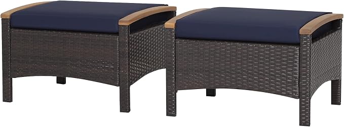 RELAX4LIFE Outdoor Wicker Ottomans by RELAX4LIFE