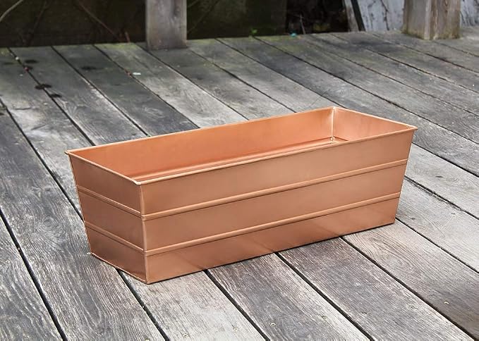 Achla Designs C-20C Copper Plated Flower Box, Medium Window Flowerbox Planter - Image 9