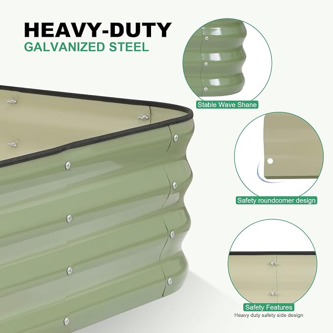 1MORE Raised Garden Bed -8X2X1 Galvanized Planter Box - Image 3