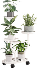 Plant Stand with Wheels 3 Tier Metal Plant Holder Corner Flower Shelf by YIZAIJIA