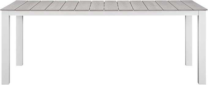 Modway EEI-1509-WHI-LGR Maine White Light Gray 80" Outdoor Patio Dining Table - Image 3
