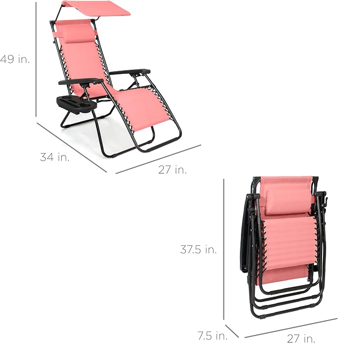 Best Choice Products Folding Zero Gravity Outdoor Recliner Patio Lounge Chair - Image 3