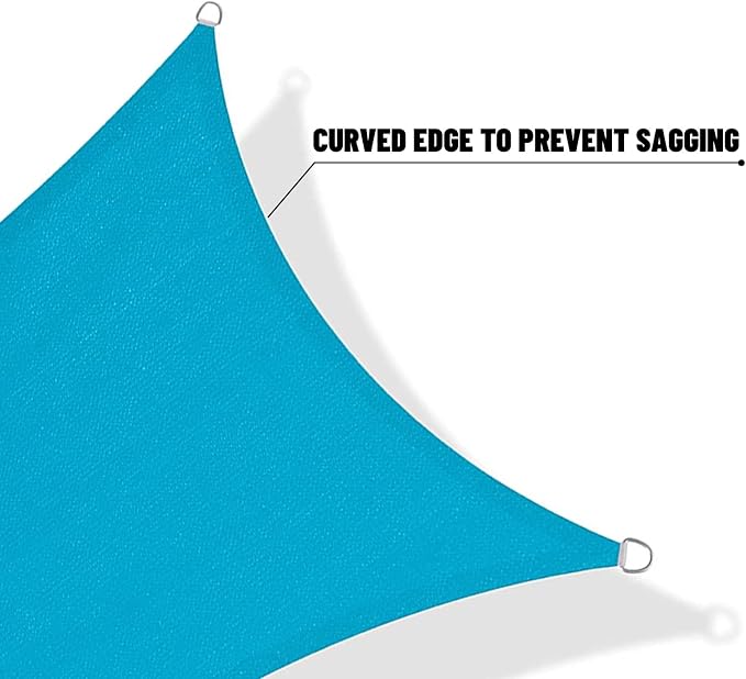 SUNNY GUARD Custom Size 8'x8'x8' Turquoise Blue Sun Shade Sail Triangle UV - Image 7