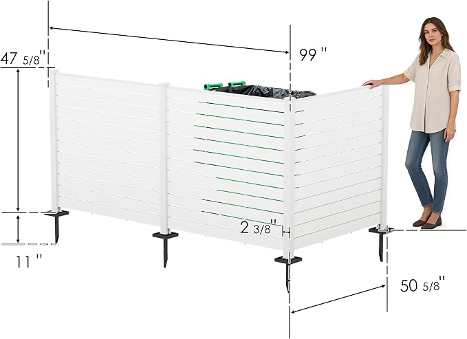Kozyard 50" W x 48" H Outdoor Privacy Screens Aluminum Post, Air Conditioner - Image 7