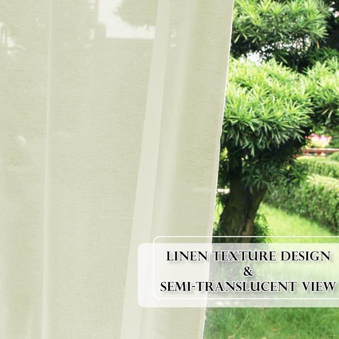 RYB HOME Sheer Curtains Outdoor - Image 4