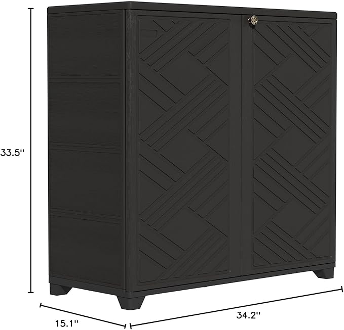 ZZM Indoor/Outdoor Storage Cabinet Waterproof, All Weather Outdoor Storage - Image 3