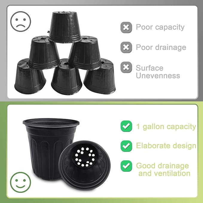 Anyumocz 60 Pcs 1 Gallon Flexible Plant Nursery Pots, Thickened Soft Plastic - Image 5