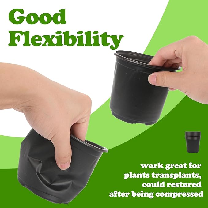 100 Packs Plastic Nursery Pots, 4 5 6 Inches Pots - Image 4