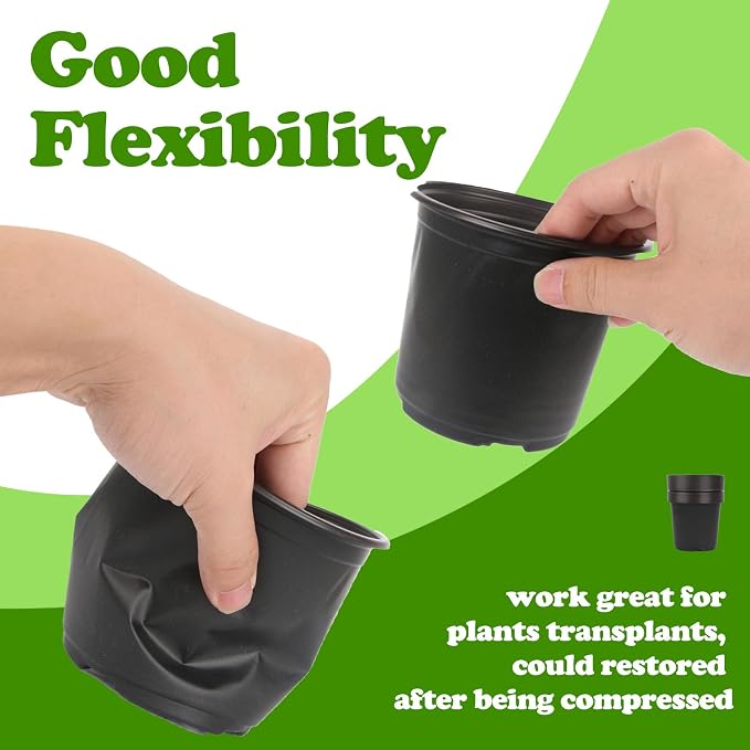 100 Packs 4 Inch Nursery Pots, 4 5 6 Inches Plastic Nursery Pots - Image 4