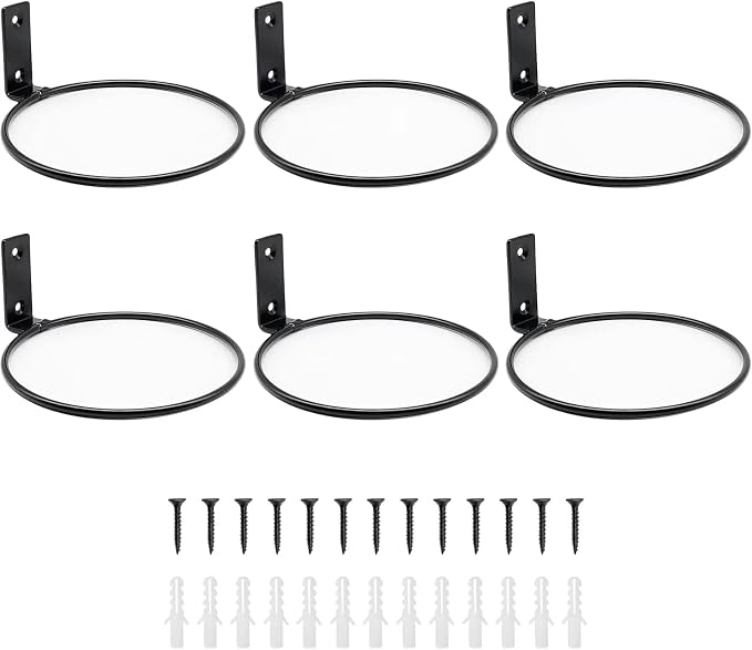 6 Pack 8 Inch Wall Flower Pot Holder Ring Plant Hanger, Metal Planter Hooks by Greemov