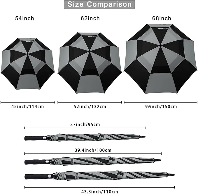 G4Free 47/54/62/68/72 Inch Automatic Open Golf Umbrella Oversize Extra Large - Image 6