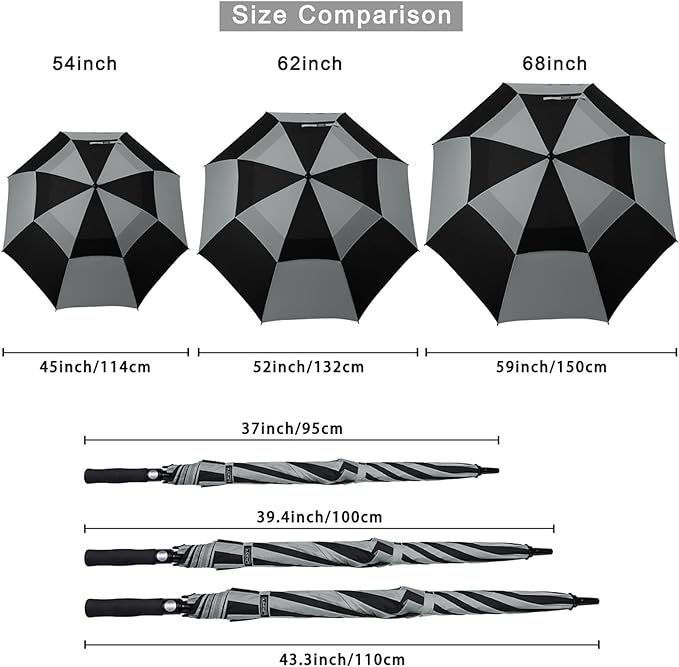 G4Free 47/54/62/68/72 Inch Automatic Open Golf Umbrella Oversize Extra Large - Image 5