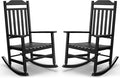 Patio Rocking Chair Outdoor Set of 2, Weather Resistant Poly Resin Oversized by GYMHILL