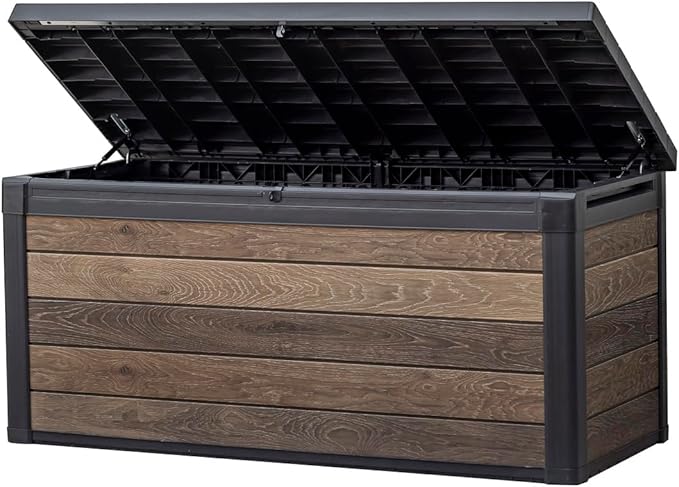 Keter Signature Collection 150 Gallon Resin Deck Box Organization and Storage by Keter