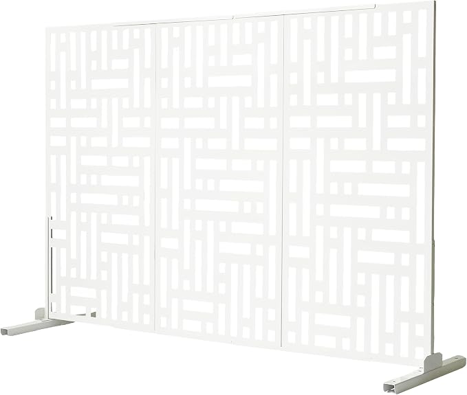 Oakland Living 6 ft. X 4 ft. White Freestanding Metal Privacy Screen Room - Image 4
