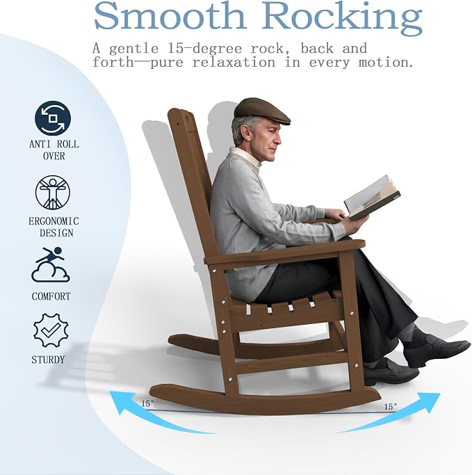 Oversized Rocking Chair Set of 4, Outdoor Rocking Chair - Image 10